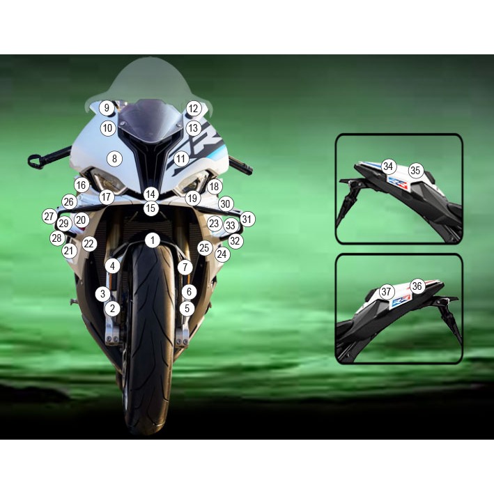 [GUARDBMW016] Eazi-Grip Paint Protection Film for BMW S1000RR, gloss or matte (Gloss)