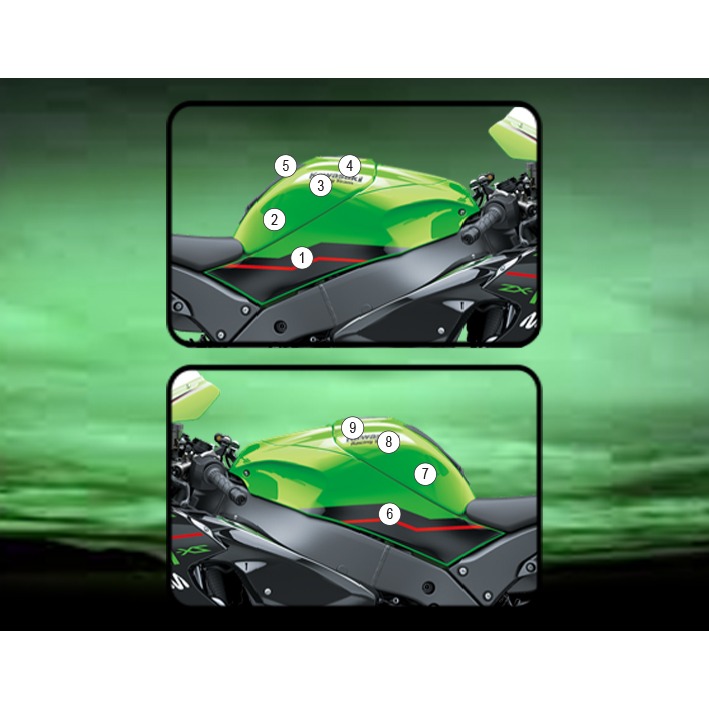 Eazi-Grip Tank Protection Film for Kawasaki ZX-10R ZX-10RR, gloss or matte