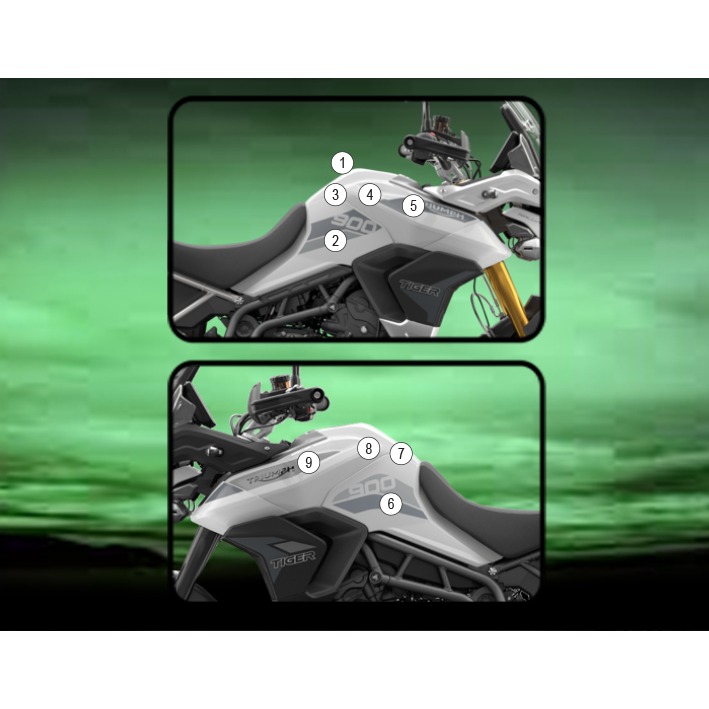 Eazi-Grip Tank Protection Film for Triumph Tiger 900 GT 850 Sport, gloss or matte
