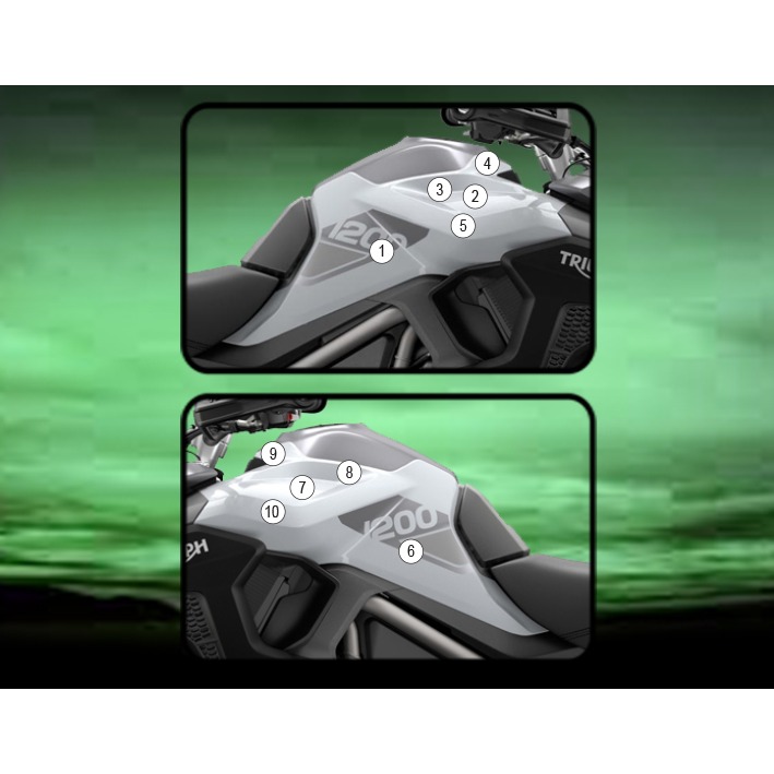 Eazi-Grip Tank Protection Film for Triumph Tiger 1200 GT Rally Pro, gloss or matte