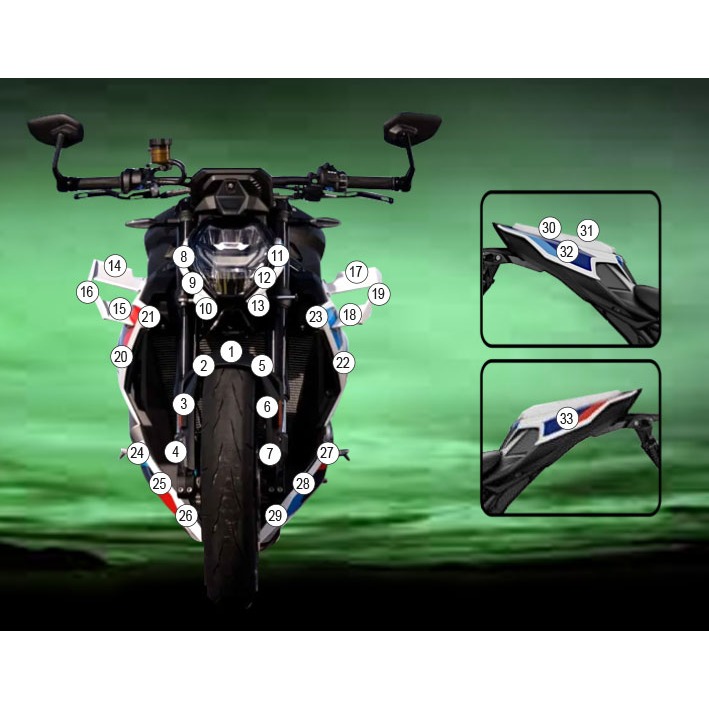 Eazi-Grip Paint Protection Film for BMW M1000R, gloss or matte
