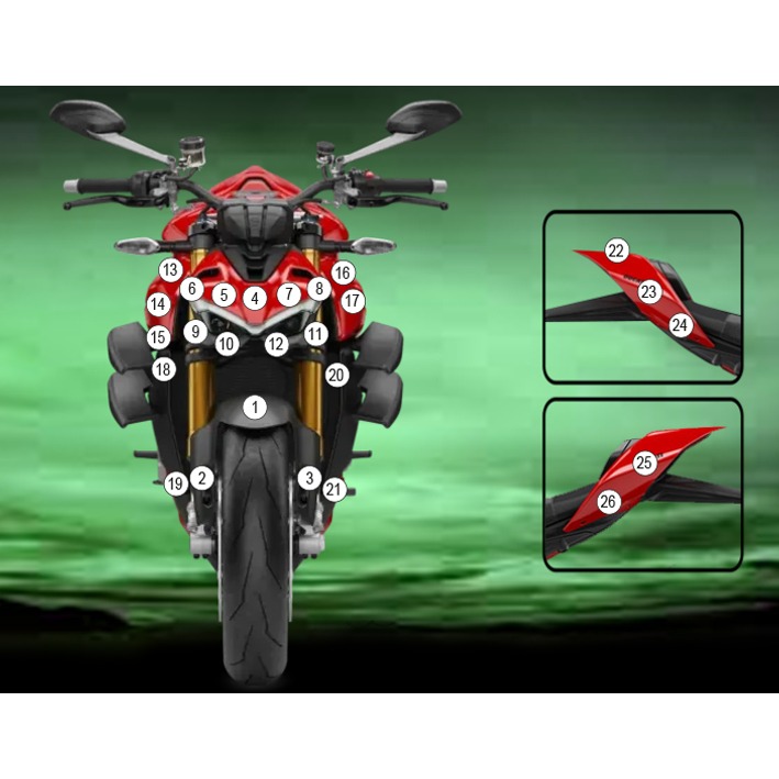 [GUARDDUC022] Eazi-Grip Paint Protection Film for Ducati Streetfighter V4 S SP, gloss or matte (Gloss)