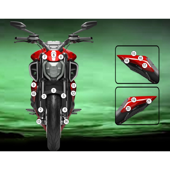 [GUARDDUC025] Eazi-Grip Paint Protection Film for Ducati Diavel V4, gloss or matte (Gloss)