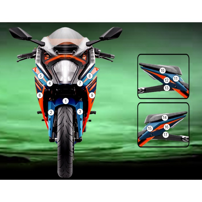 Eazi-Grip Paint Protection Film for KTM RC390, gloss or matte