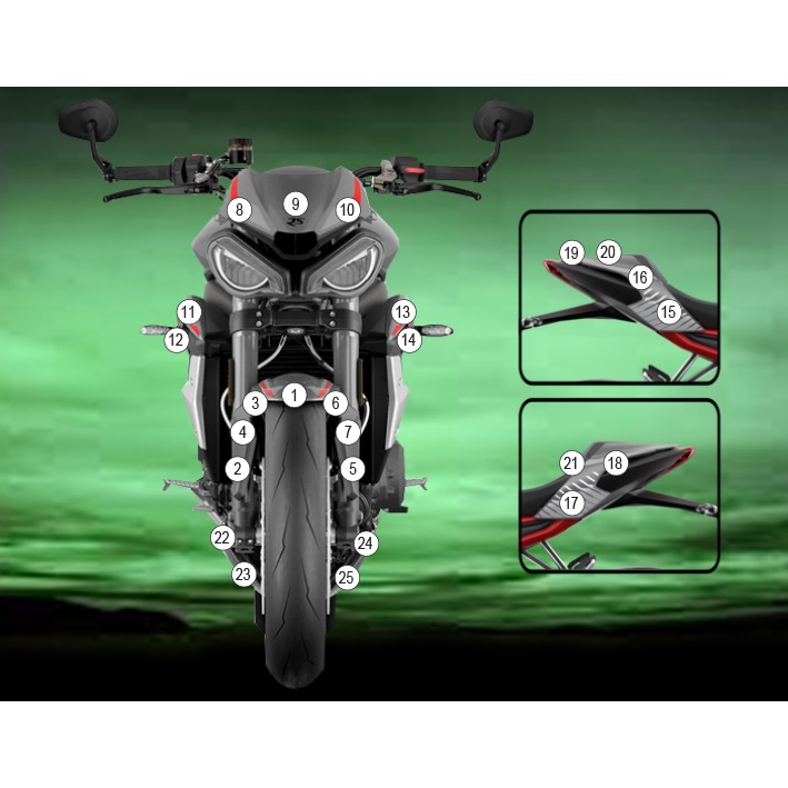 Eazi-Grip Paint Protection Film for Triumph Street Triple RS, gloss or matte
