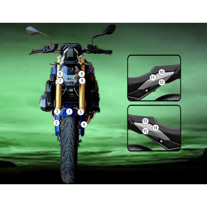 Eazi-Grip Paint Protection Film for BMW R1250R, gloss or matte