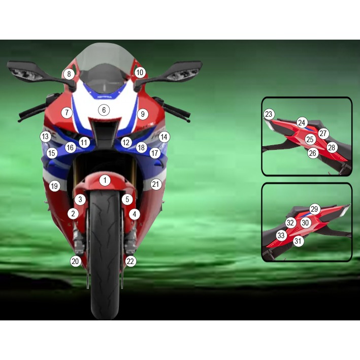 [GUARDHON024] Eazi-Grip Paint Protection Film for Honda CBR1000RR-R, gloss or matte (Gloss)