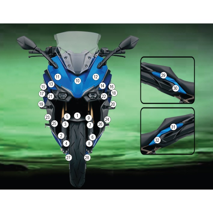 [GUARDSUZ006] Eazi-Grip Paint Protection Film for Suzuki GSX-S1000 GT, gloss or matte (Gloss)