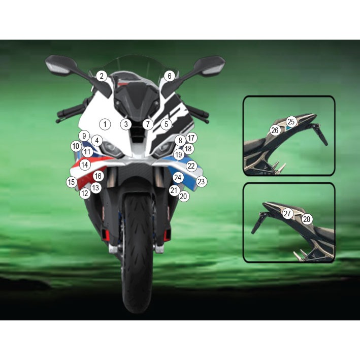 [GUARDBMW021] Eazi-Grip Paint Protection Film for BMW S1000RR, gloss or matte (Gloss)