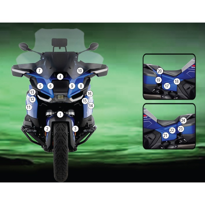 Eazi-Grip Paint Protection Film for BMW R 1300 RT, gloss or matte