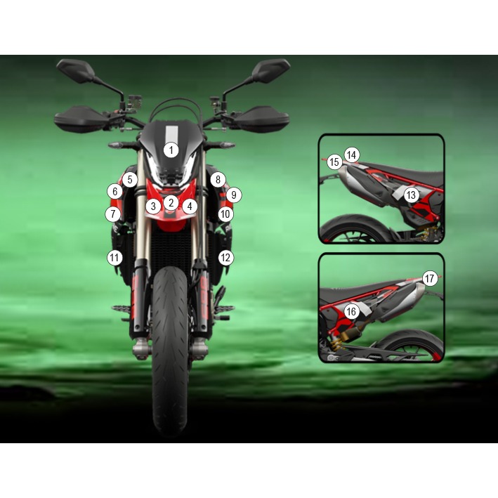 Eazi-Grip Paint Protection Film for Ducati Hypermotard 698 Mono, gloss or matte
