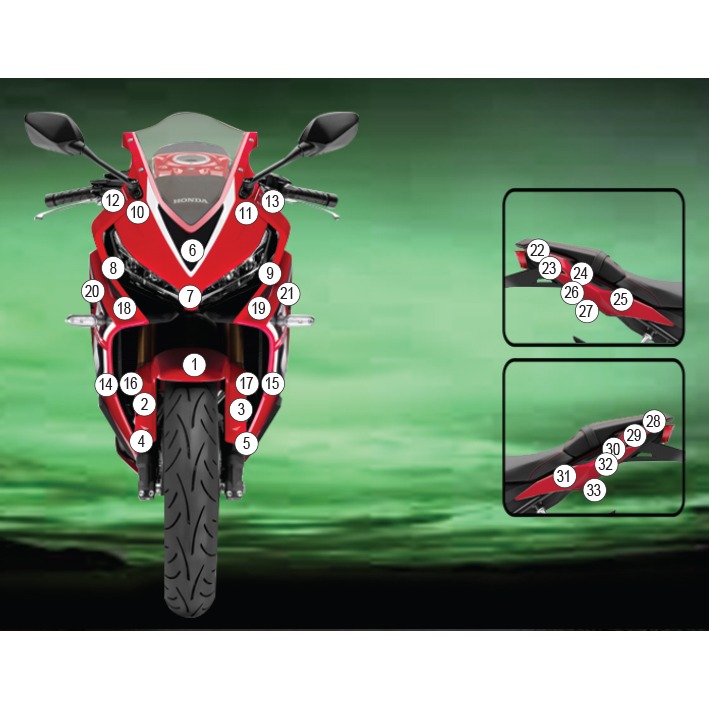 Eazi-Grip Paint Protection Film for Honda CBR650R, gloss or matte