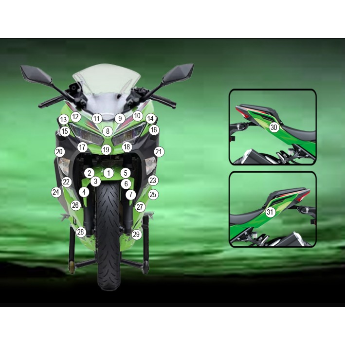Eazi-Grip Paint Protection Film for Kawasaki Ninja 400, gloss or matte