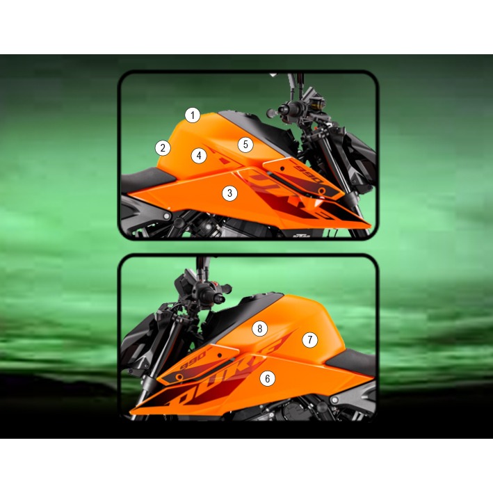 Eazi-Grip Tank Protection Film for KTM 990 Duke, gloss or matte