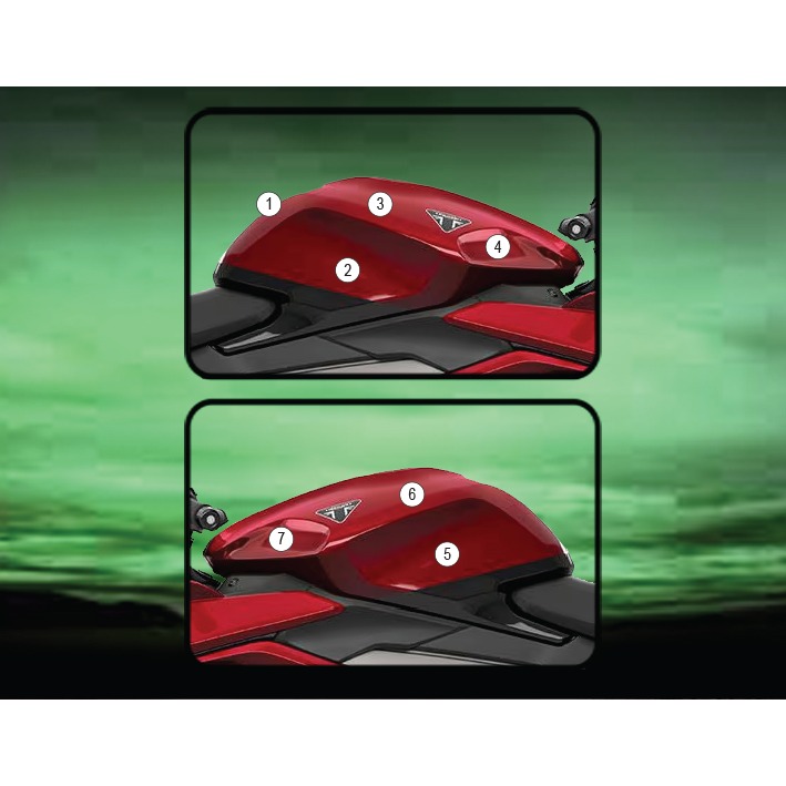 Eazi-Grip Tank Protection Film for Triumph Daytona 660, gloss or matte