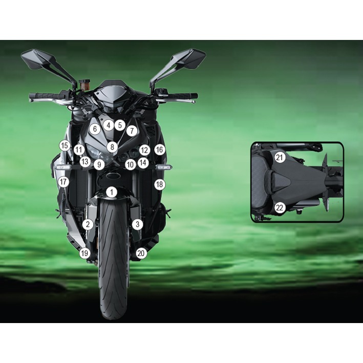 Eazi-Grip Paint Protection Film for Kawasaki Z1100, gloss or matte