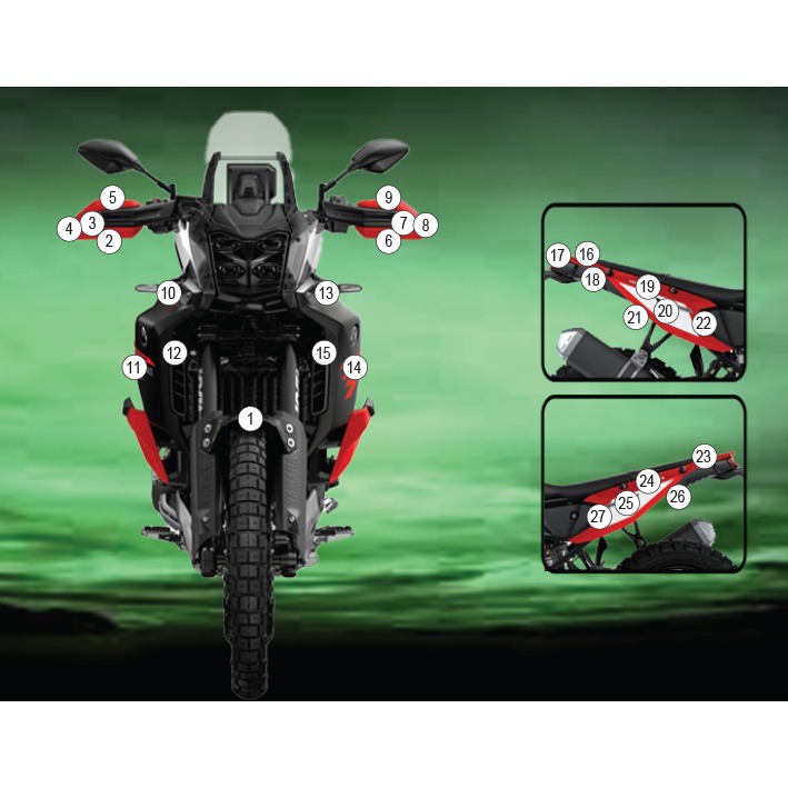 [GUARDYAM026] Eazi-Grip Paint Protection Film for Yamaha Tenere 700 World Raid, gloss or matte (Gloss)